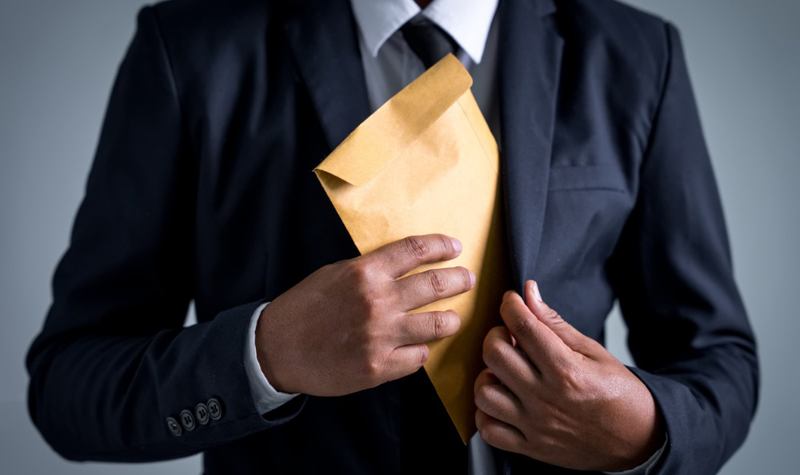 an envelope put into a jacket
