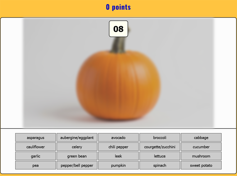 Image of the desktop version of Blair English online picture games.