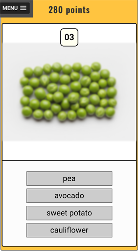 Image of the mobile version of Blair English online picture games.