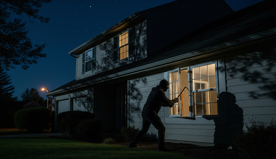 somebody breaking into a house
